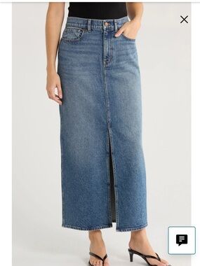 Madewell Denim Mid-Rise Maxi Jean Skirt in Pratt size 28